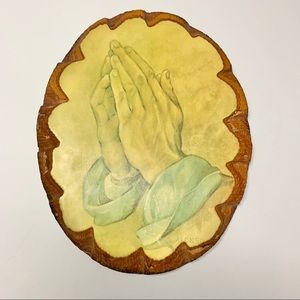 Praying Hands Wood Hanging Wall Decor